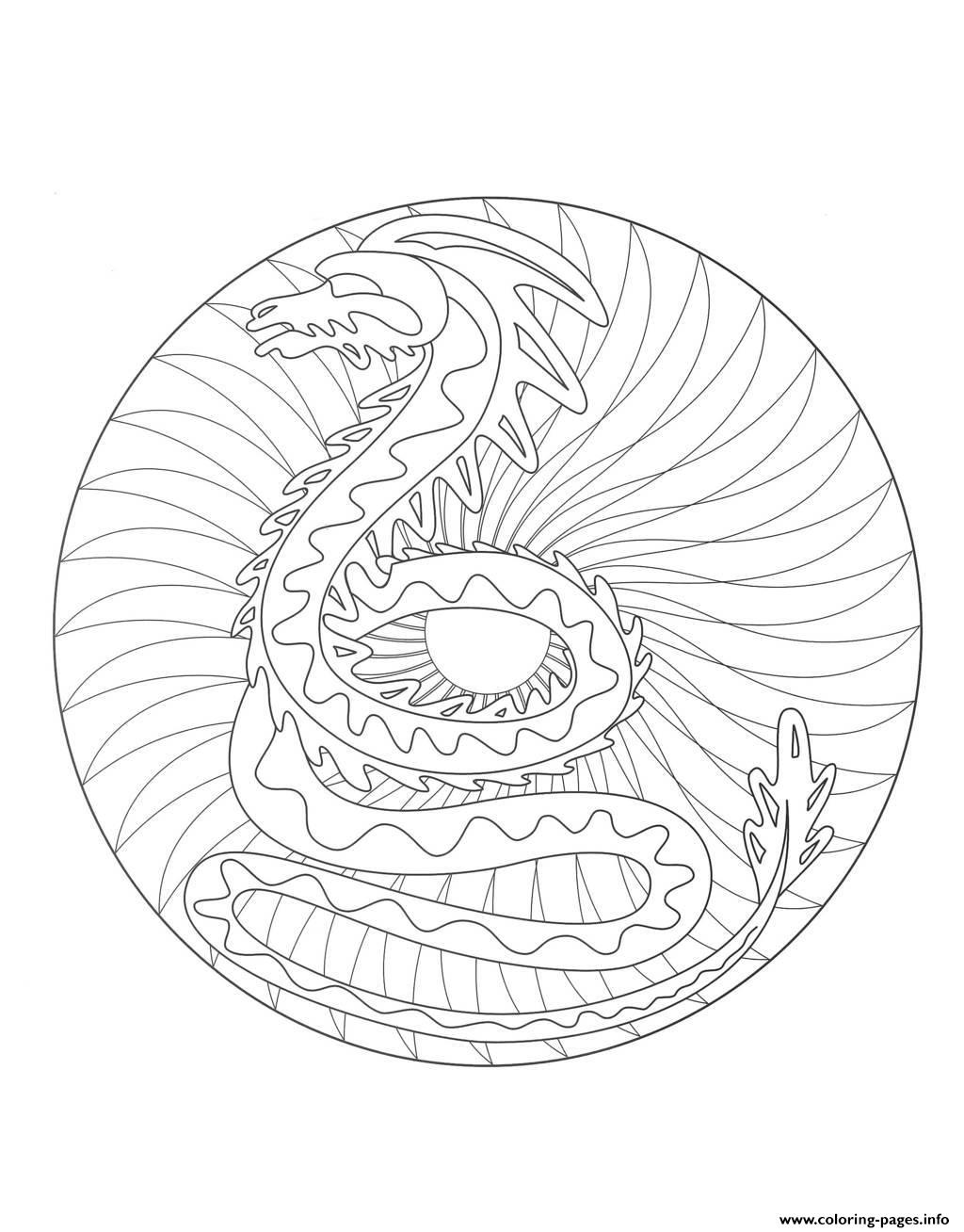 Mandala Dragon 2  coloring
